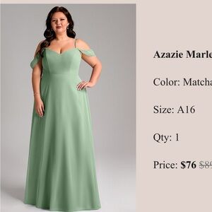 Azazie Strapless Dress in Matcha Green